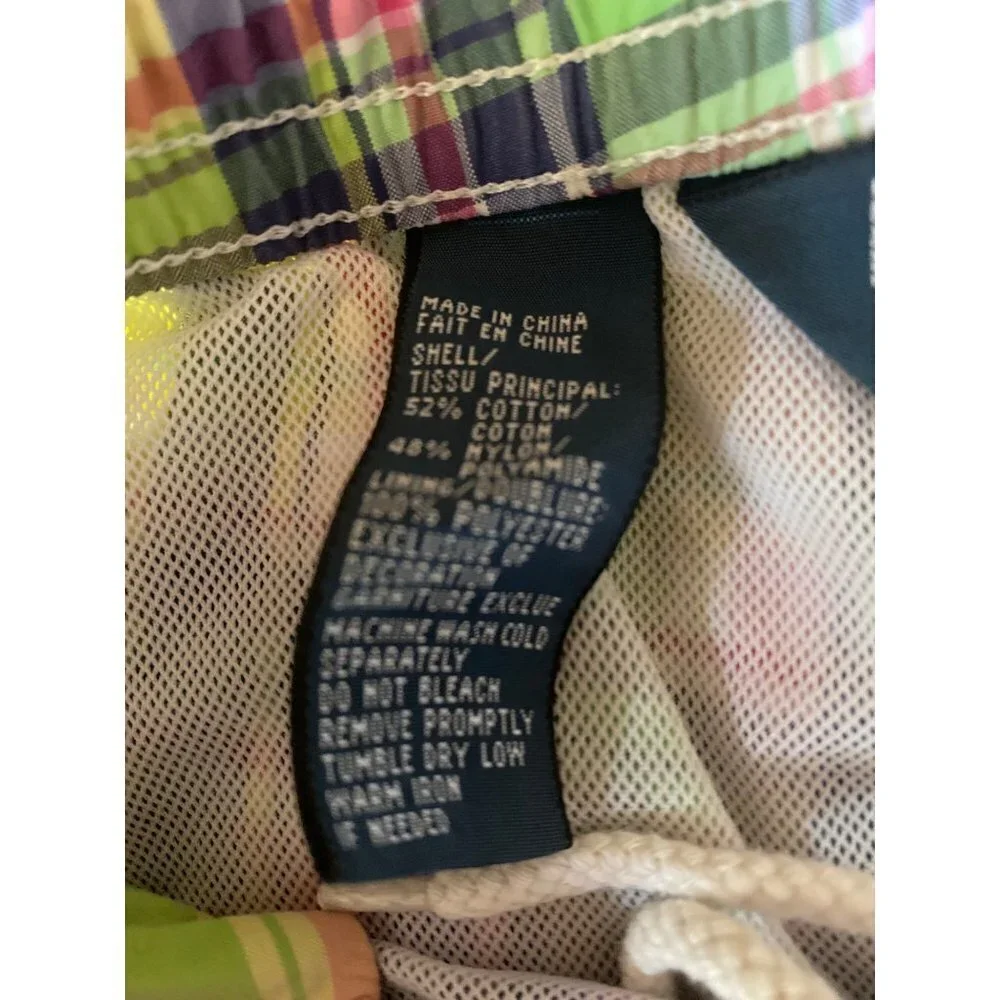 Polo Ralph Lauren Pastel Plaid‎ Swim Trunks Shorts Size Large
